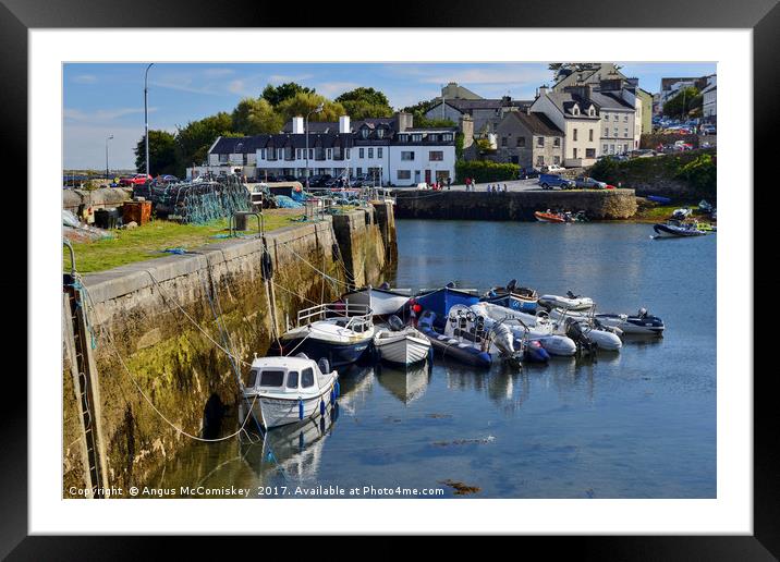 Boats in Roundstone harbour, County Galway Framed Mounted Print by Angus McComiskey