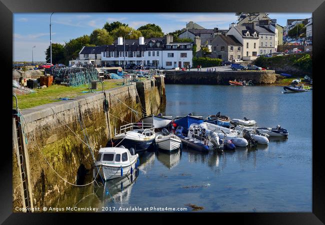 Boats in Roundstone harbour, County Galway Framed Print by Angus McComiskey