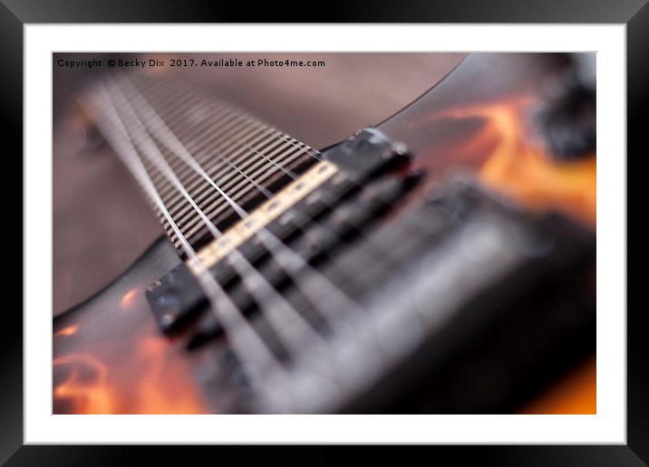 Ibanez Guitar. Framed Mounted Print by Becky Dix