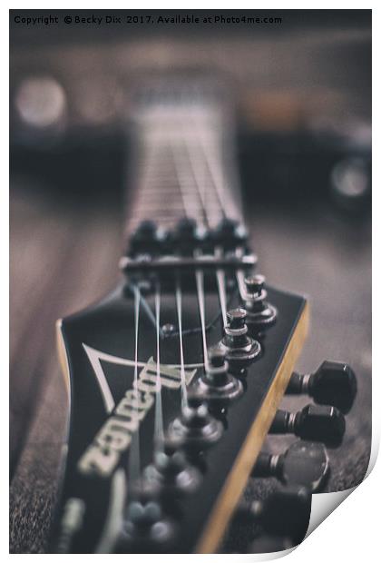 Ibanez Guitar 4 Print by Becky Dix