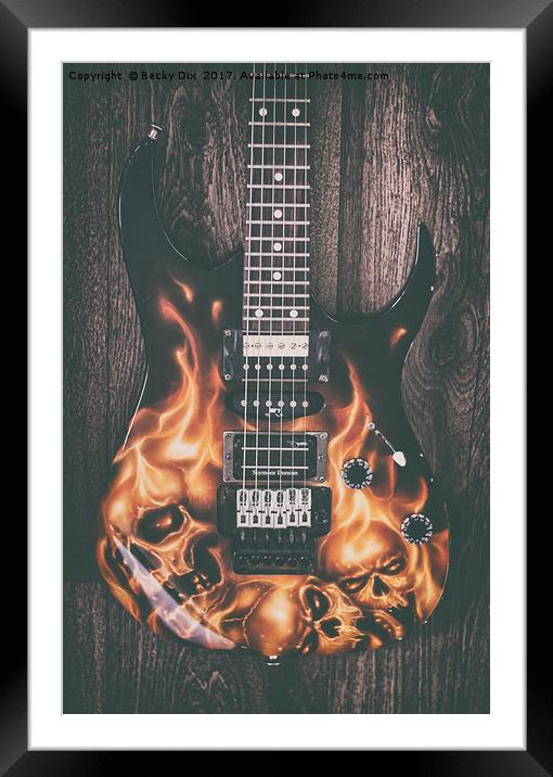 Ibanez Guitar 5 Framed Mounted Print by Becky Dix