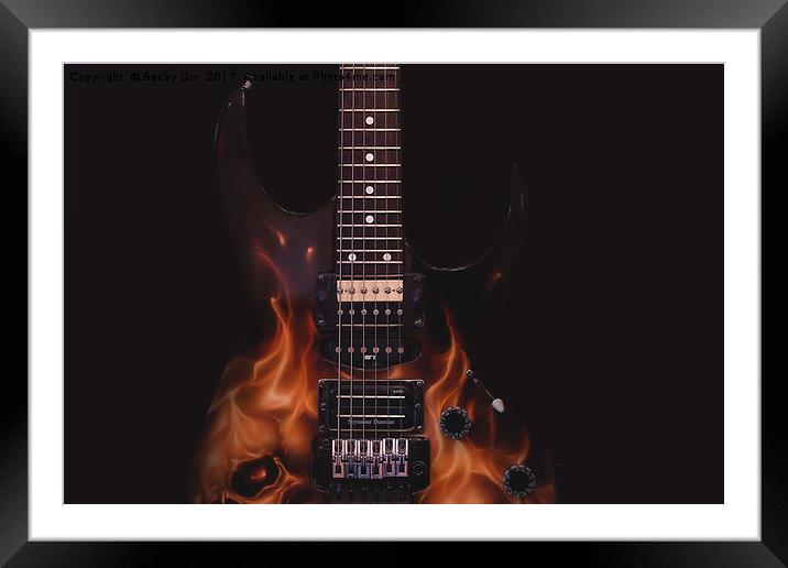 Ibanez Guitar 7 Framed Mounted Print by Becky Dix