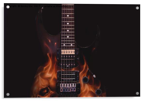 Ibanez Guitar 7 Acrylic by Becky Dix