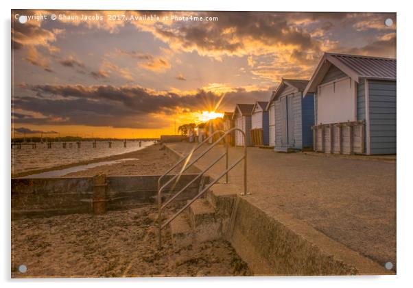 Sunset in Hamworthy Dorset  Acrylic by Shaun Jacobs