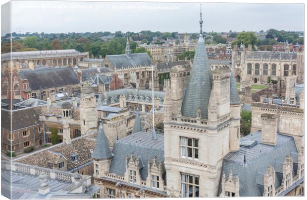 Cambridge Rooftops Canvas Print by Graham Custance
