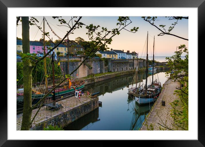 Charlestown harbour, St Austell, Cornwall Framed Mounted Print by Michael Brookes