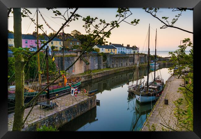 Charlestown harbour, St Austell, Cornwall Framed Print by Michael Brookes