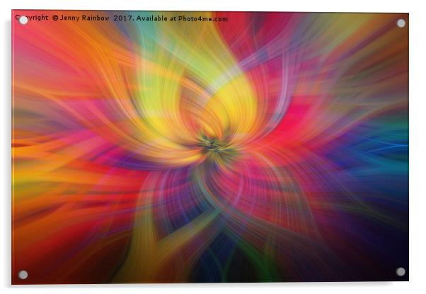 Rainbow Flower of Passion Acrylic by Jenny Rainbow
