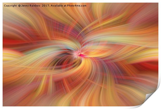 Summer Solstice. Orange Yellow Red Abstract Print by Jenny Rainbow