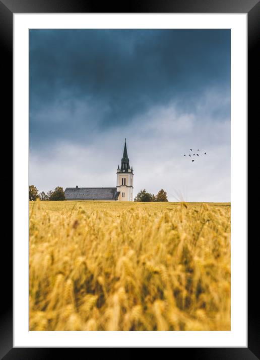 Ås church Framed Mounted Print by Hamperium Photography