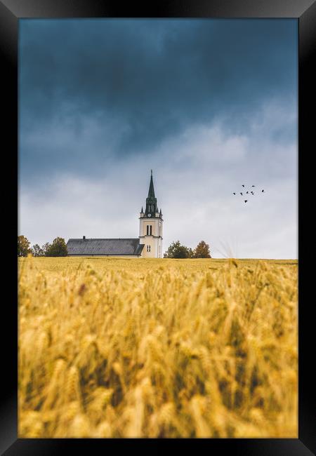 Ås church Framed Print by Hamperium Photography