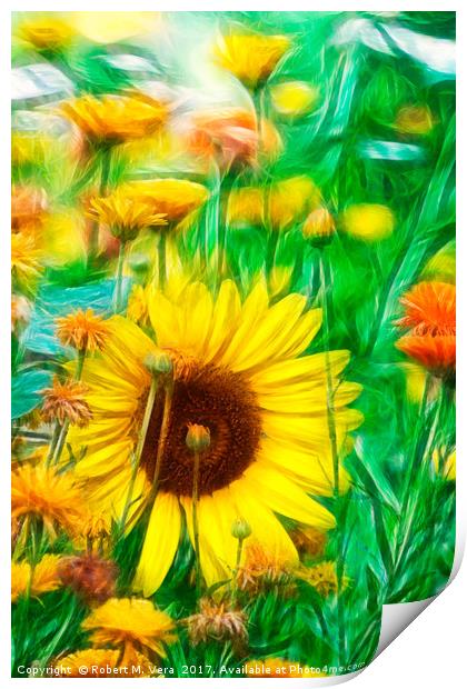 Spring Wildflowers Print by Robert M. Vera
