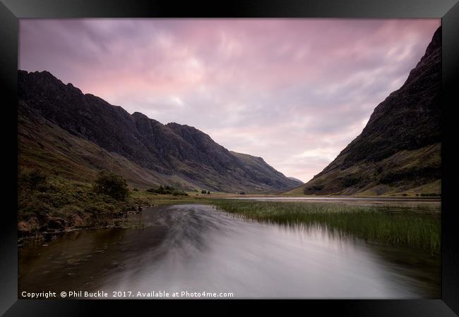 Sunrise at Loch Achtriochtan Framed Print by Phil Buckle