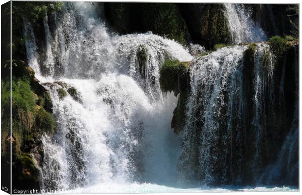 Natural waterfalls in Krka National park Croatia Canvas Print by  