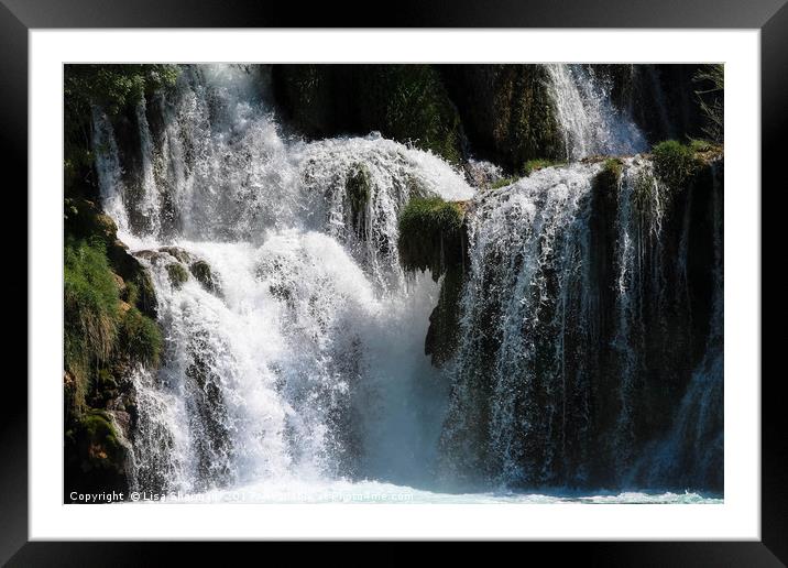 Natural waterfalls in Krka National park Croatia Framed Mounted Print by  