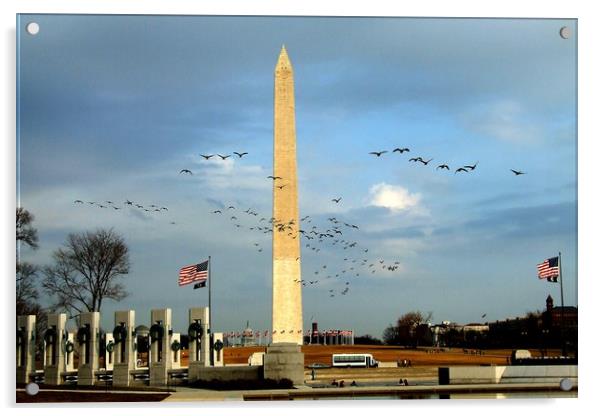 Washington Monument Acrylic by Mike Lanning