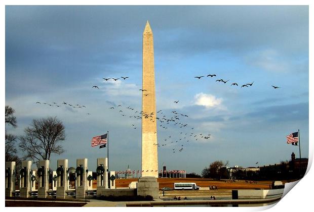 Washington Monument Print by Mike Lanning
