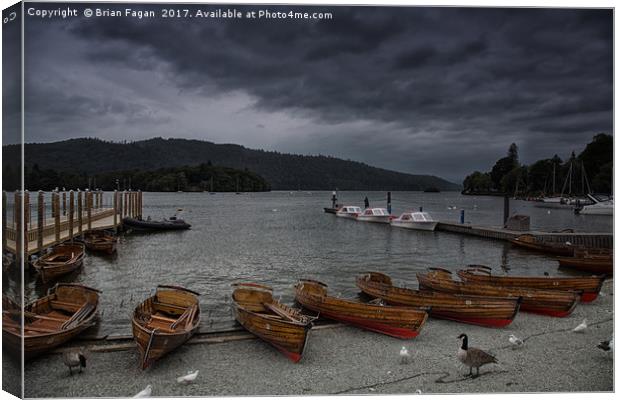 Dark Clouds over windermere Canvas Print by Brian Fagan