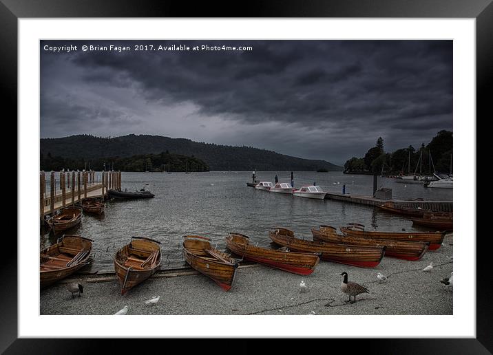 Dark Clouds over windermere Framed Mounted Print by Brian Fagan