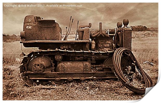 Farm Machinery - Too Old Now Print by Bob Walker