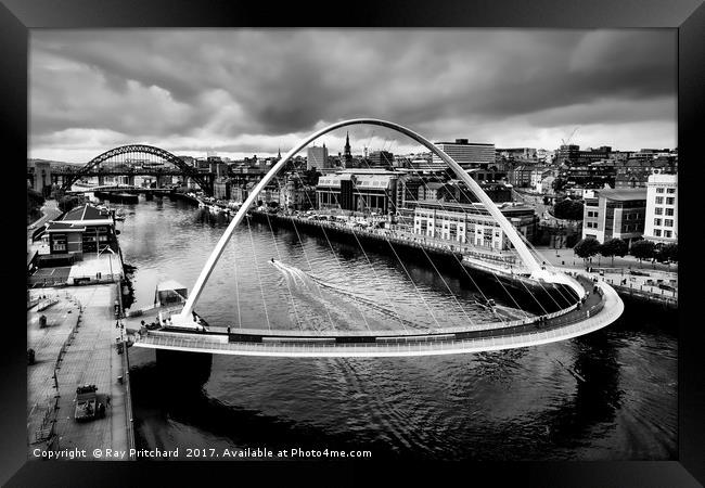 River Tyne at Newcastle Framed Print by Ray Pritchard