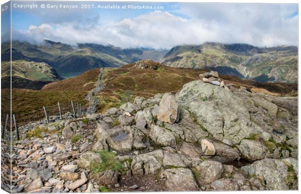 Lingmoor Fell and the Langdale Pikes Canvas Print by Gary Kenyon
