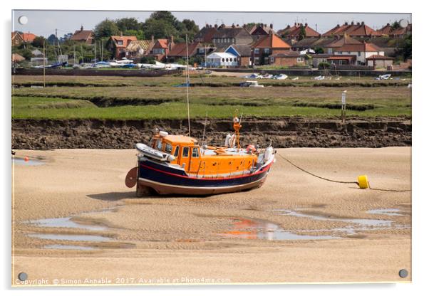 Stranded Lifeboat Acrylic by Simon Annable