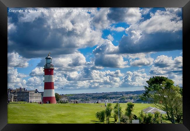 Plymouth Hoe and Smeatons Tower Framed Print by Chris Day