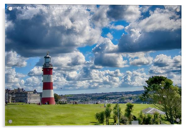 Plymouth Hoe and Smeatons Tower Acrylic by Chris Day