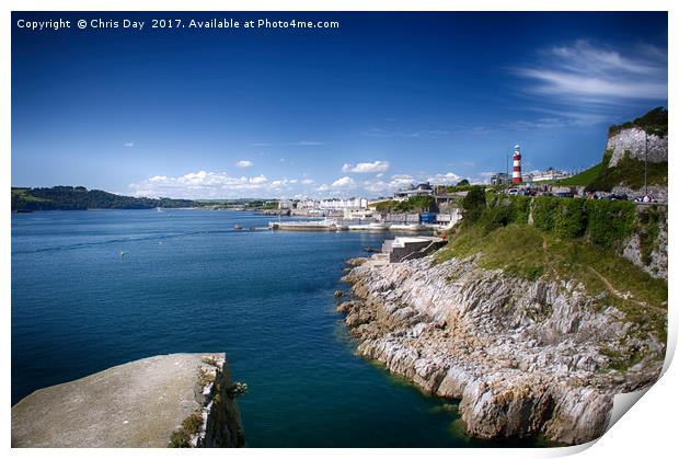 Plymouth Foreshore Print by Chris Day