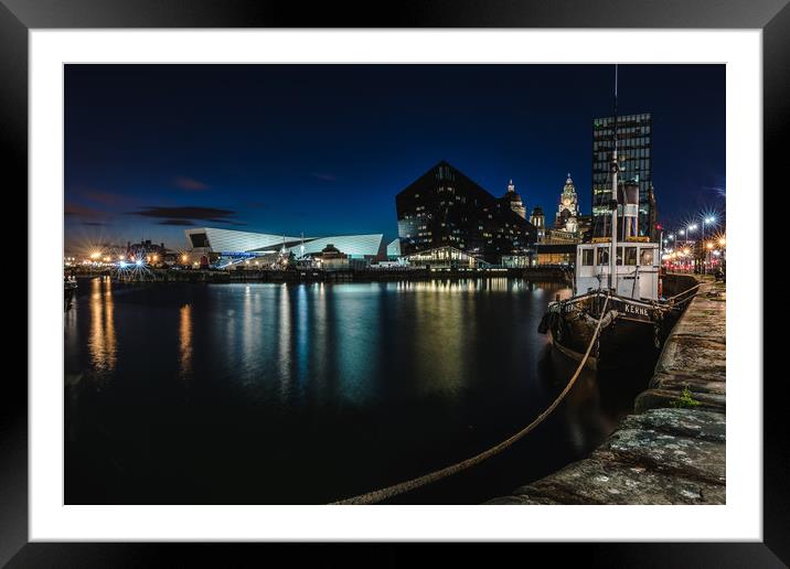 Canning dock Liverpool at dusk Framed Mounted Print by Steven Blanchard
