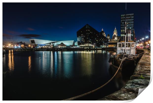 Canning dock Liverpool at dusk Print by Steven Blanchard