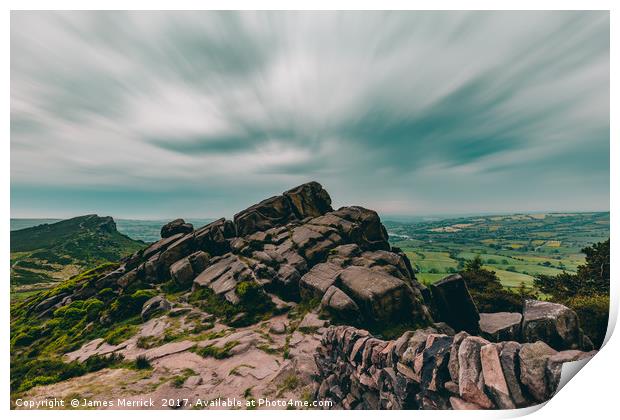 The Roaches, Staffordshire landscape Print by James Merrick