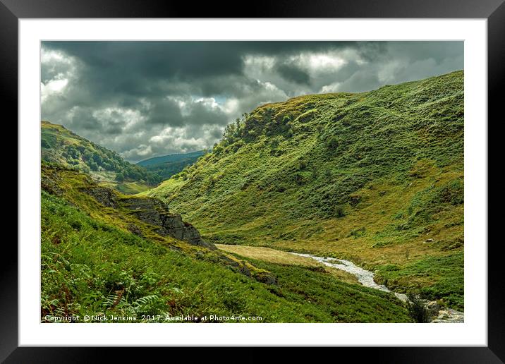 Abergwesyn Common Mid Wales on a mixed weather day Framed Mounted Print by Nick Jenkins