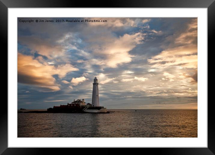 Daybreak at St Mary's Island Framed Mounted Print by Jim Jones