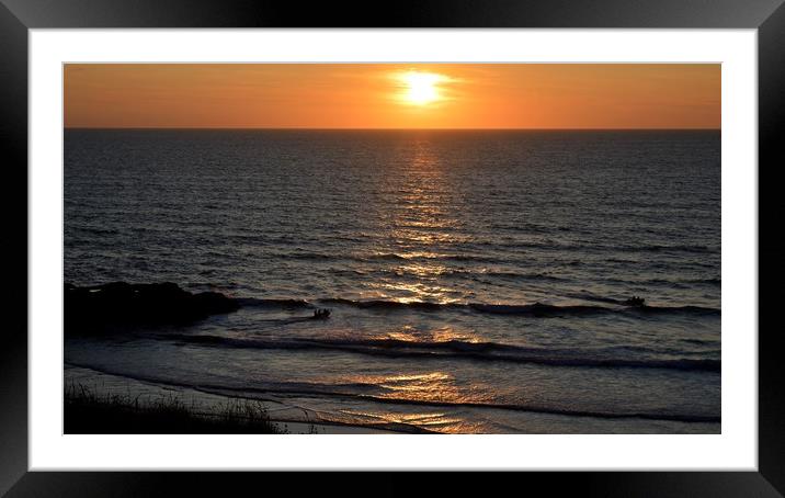 Droskyn Point Sunset Framed Mounted Print by Mike Lanning
