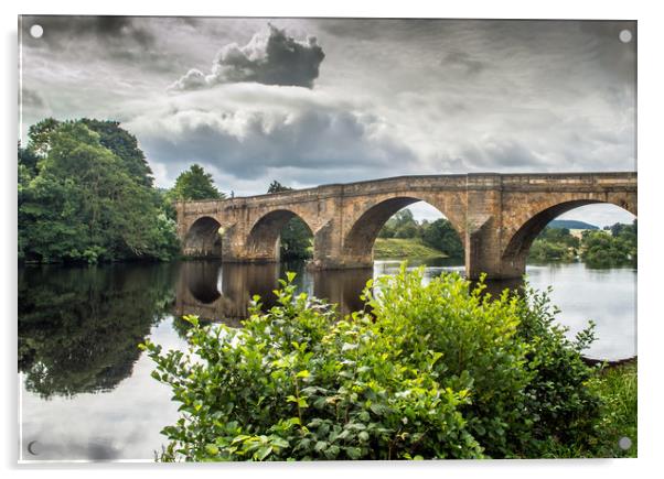 Chollerford Bridge Acrylic by John Ellis