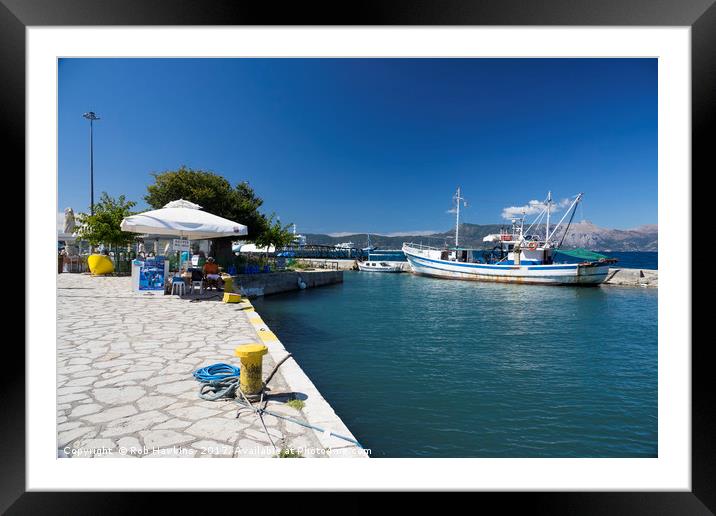Corfu Fishing Boat  Framed Mounted Print by Rob Hawkins