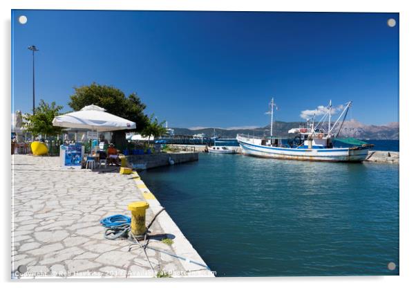 Corfu Fishing Boat  Acrylic by Rob Hawkins