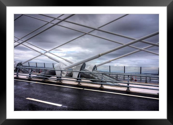 Cable Stays on the Queensferry Crossing Framed Mounted Print by Tom Gomez