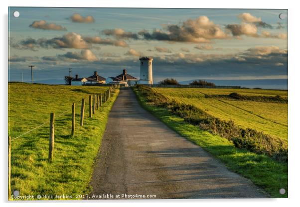 Nash Point Old Lighthouse Glamorgan Heritage Coast Acrylic by Nick Jenkins