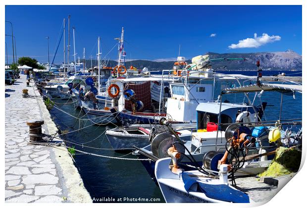 Fishing boats of Corfu Town  Print by Rob Hawkins