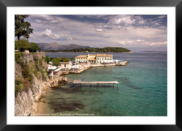 Corfu Seascape  Framed Mounted Print by Rob Hawkins
