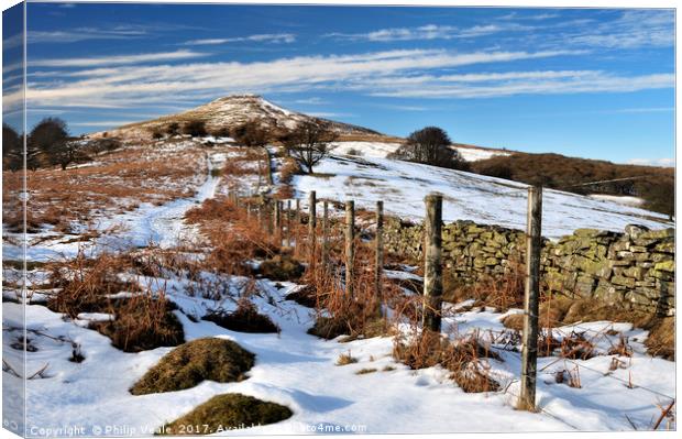 Sugar Loaf, Abergavenny in Winter. Canvas Print by Philip Veale