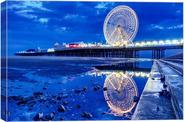 Central Pier Reflections Canvas Print by Carl Blackburn