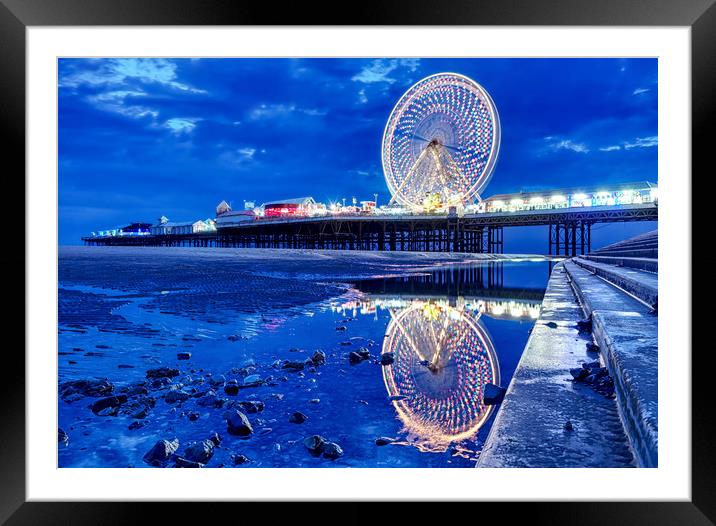 Central Pier Reflections Framed Mounted Print by Carl Blackburn