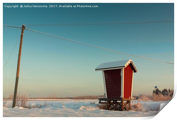 Milk Shelter And A Telephone Pole Print by Jukka Heinovirta