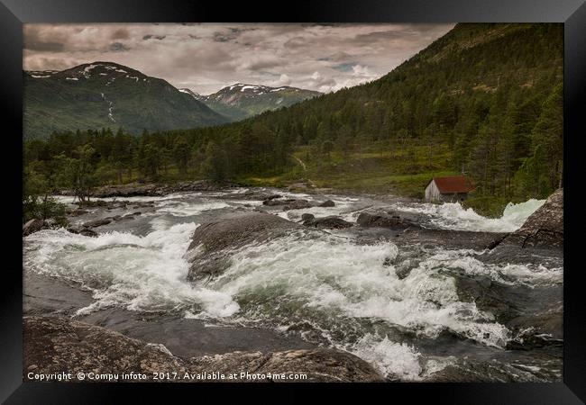 raw waterfall in norway near Balestrand Framed Print by Chris Willemsen