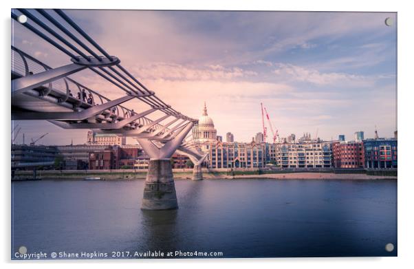 London - Path to St.Pauls Acrylic by Shane Hopkins
