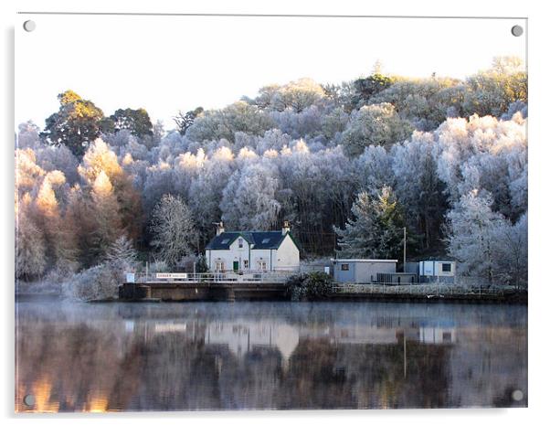 Frosty Weather near Loch Ness Acrylic by Jacqi Elmslie
